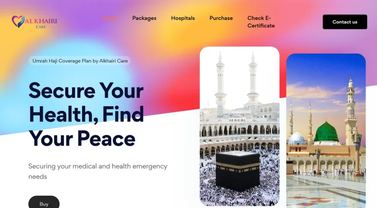 Laman web Alkhairi Care, perlindungan perubatan untuk jemaah umrah dan haji