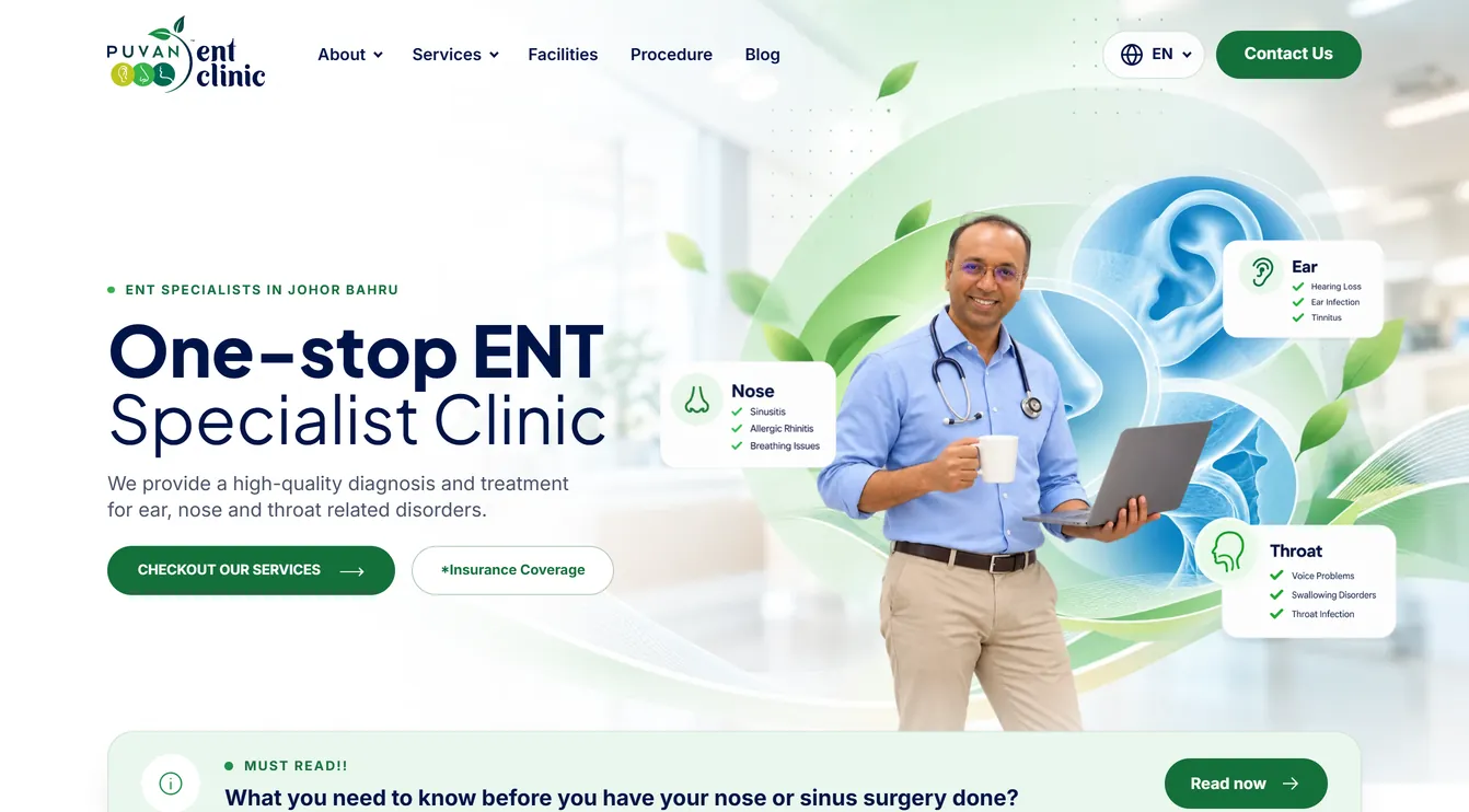 Dr Puvan ENT Specialist Clinic – Pakar Telinga, Hidung dan Tekak di Johor Bahru